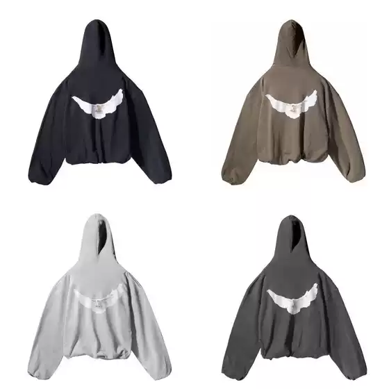 KANYE x Three-Way Collab Oversized American Streetwear Peace Dove Relaxed Fit Unisex Hoodie