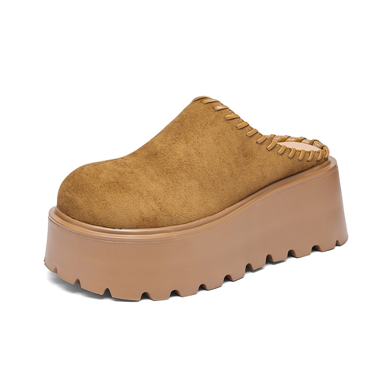 Zapatos Birken de fondo grueso para mujeres 2025, nuevo otoño y invierno, pequeño hombre perezoso con un pedazo de cabeza y medio trapezo