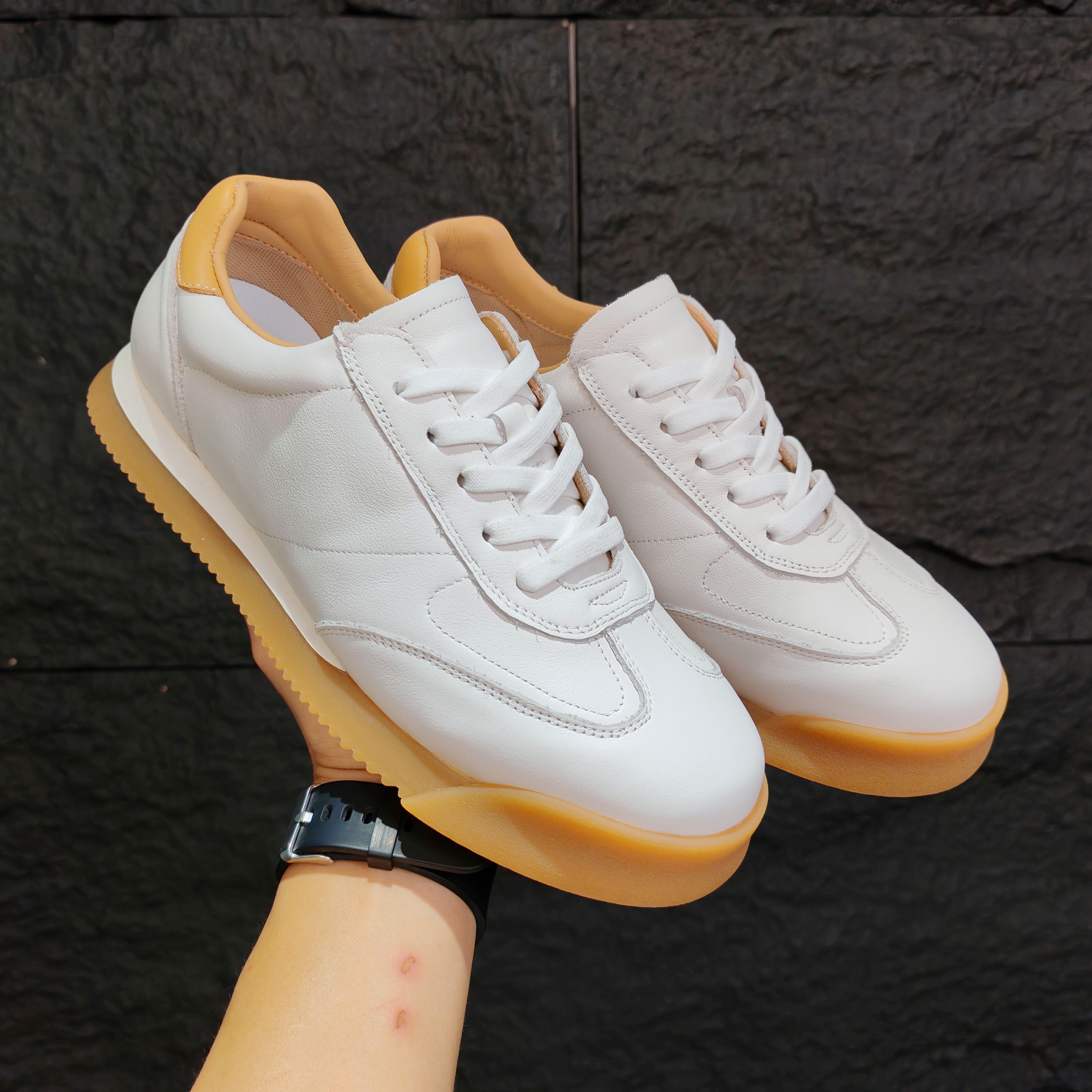 [Cuero de vaca de cabeza] nuevo cuero de moda para hombres, zapatos casuales transpirables Agan De-Training transpirables y resistentes al desgaste