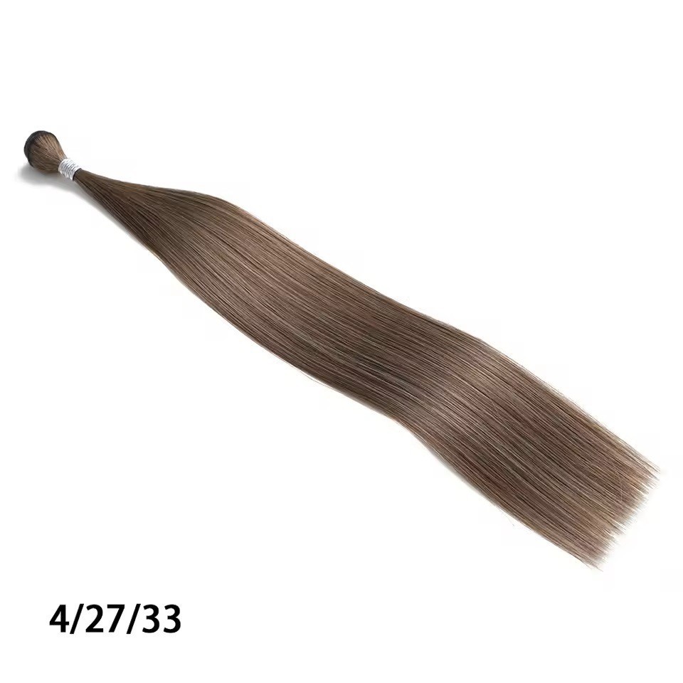 Extensiones de cabello sintético liso marrón de 22/26/30 pulgadas, cabello rubio largo y liso para mujeres, pelucas modernas resistentes al calor.