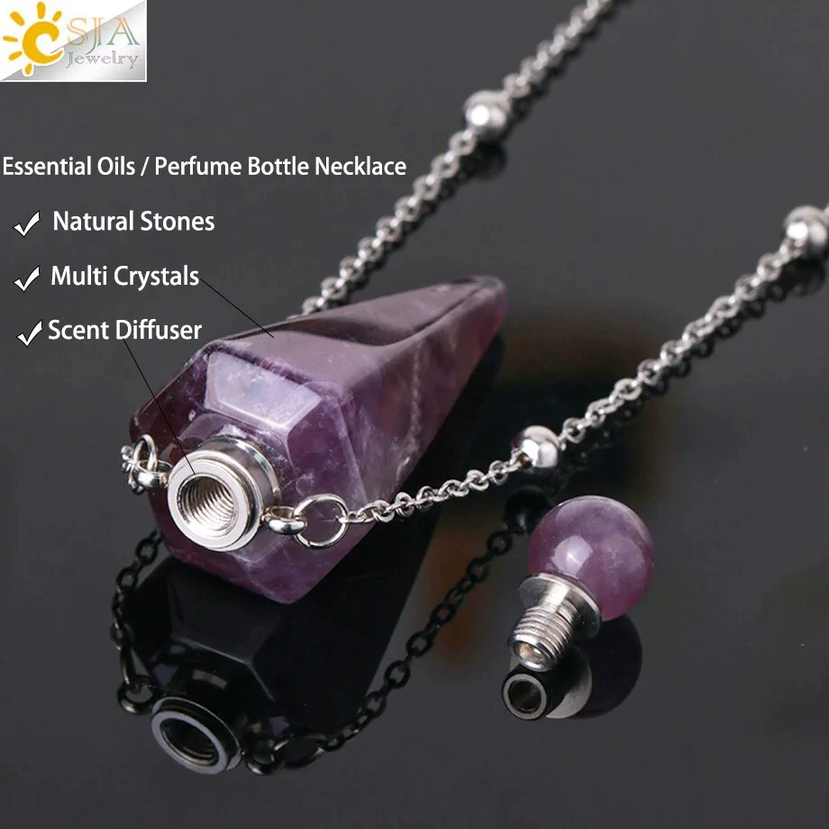 (Cross-border trading), accessory, natural water, hexagonal crystal, bottle for essential oils, perfume, pendant, necklace, wholesale
