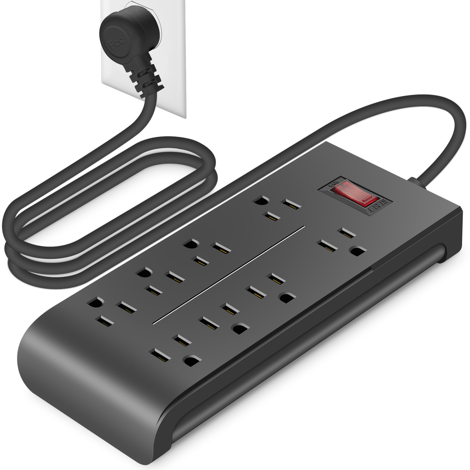 ETL认证 跨境新款美规排插8孔插排多插位适用北美线下商超亚马逊