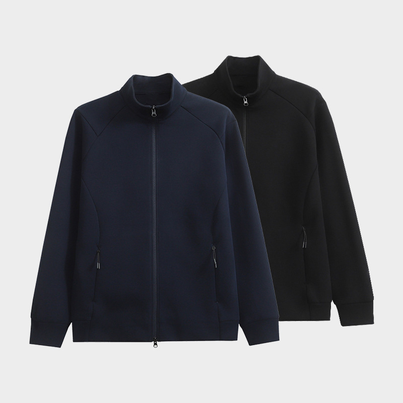 Clean Version of Spring & Fall Men's Jacket Zipper Shirt Air Layer Jacket Baseball Uniform Men's Executive Jacket Space Cotton Jacket