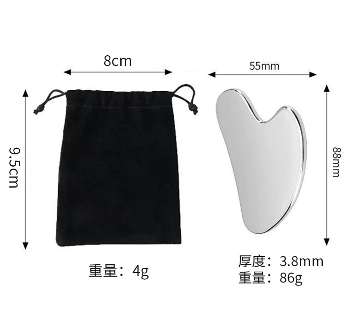 Stainless Steel Facial Gua Sha Massager, Heart-Shaped Face Lifting & Smoothing Tool, Portable