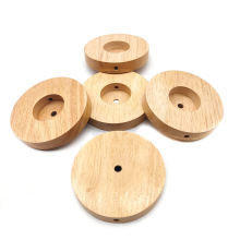 实木LED灯木底座创意圆形底座小夜灯木底座木制灯饰配件加工