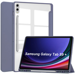 適用三星GalaxyTab S9平板保護殼套s9plus透明亞克力筆槽防摔皮套