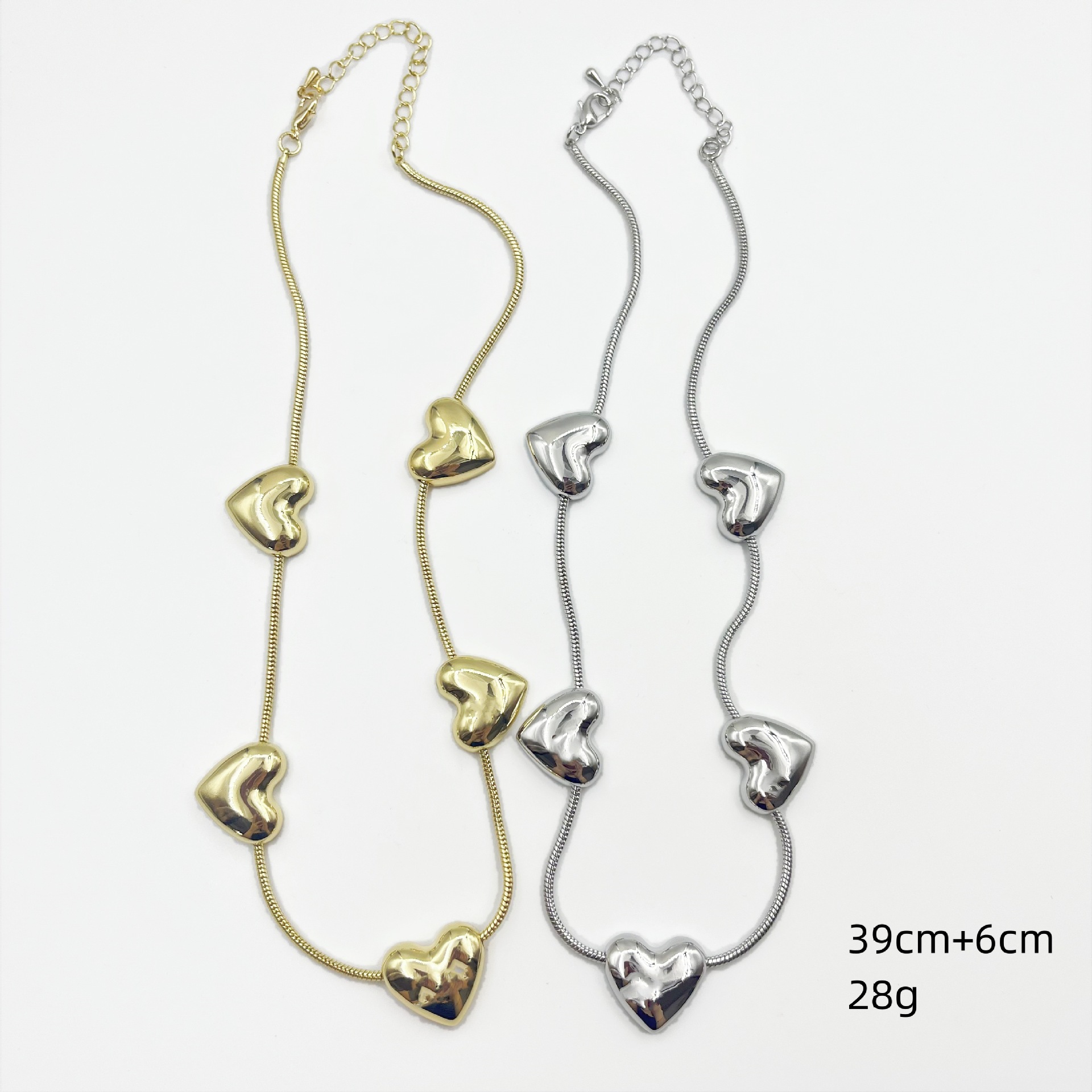 Alloy Material Heart Shape Alloy Simple Style Alloy Necklace