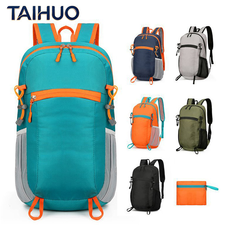 Cross-Border Mountaineering Bag, Outdoor Multi-Functional Backpack, Foldable Hiking and Cycling Bag with Logo Printed on It, Travel Backpack