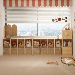 実木本棚の物置棚が床に落ちた家庭用子供の本棚幼稚園の本棚の8段の戸棚の収納棚