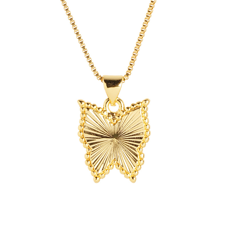 Nueva arena oro simple mariposa colgante aleación de cobre filamento versátil transfronterizo europeo y americano personalizado joyería de moda al por mayor
