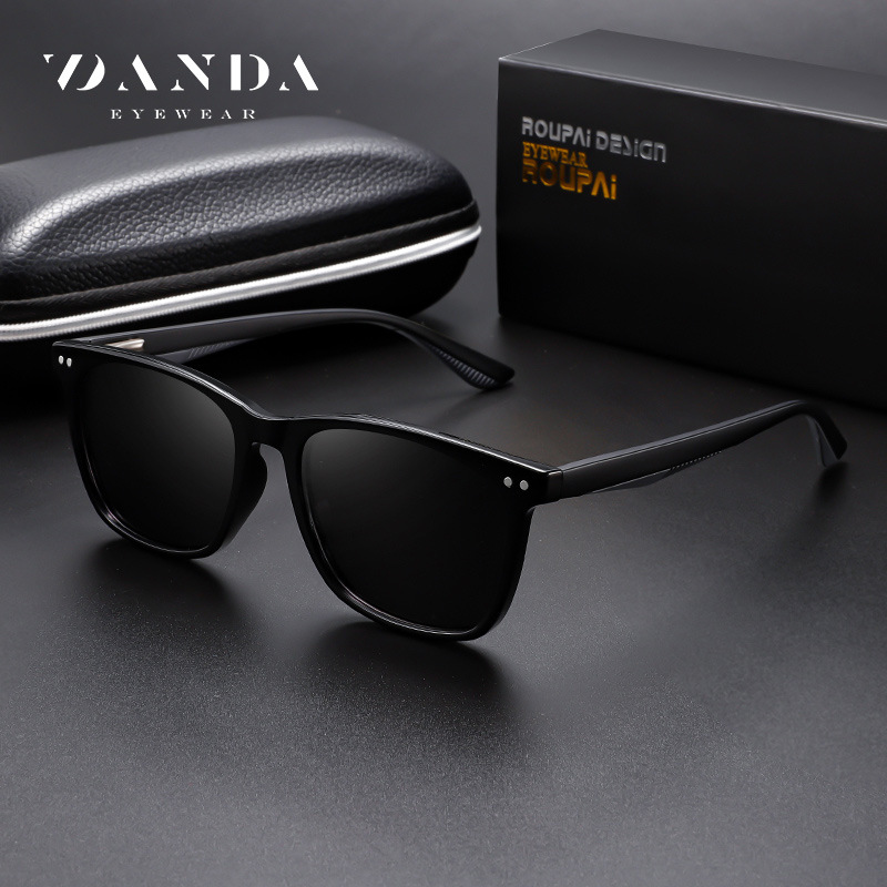 Venta caliente transfronteriza nuevas gafas de sol polarizadas TR3399 gafas de sol de montura cuadrada de tiro callejero para hombres gafas de protección solar de conducción al aire libre