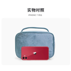 Cross-border fashion velvet makeup box large capacity, high-end, lazy, multi-functional and convenient portable cosmetics storage box