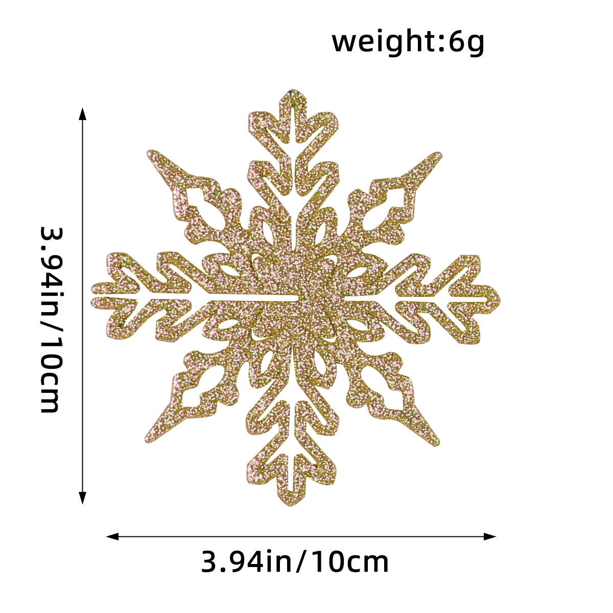 Decoraciones de Navidad 10CM flocos de nieve polvo de plástico flocos de nieve decoración árbol de Navidad colgante de nieve hueco