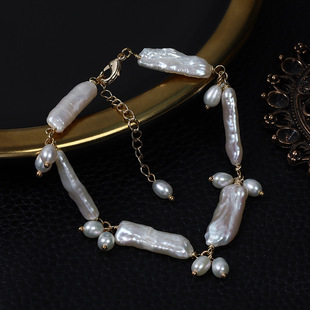 Original wholesale retro Baroque pipa beads natural freshwater pearl bracelet trend all-match personality design sense