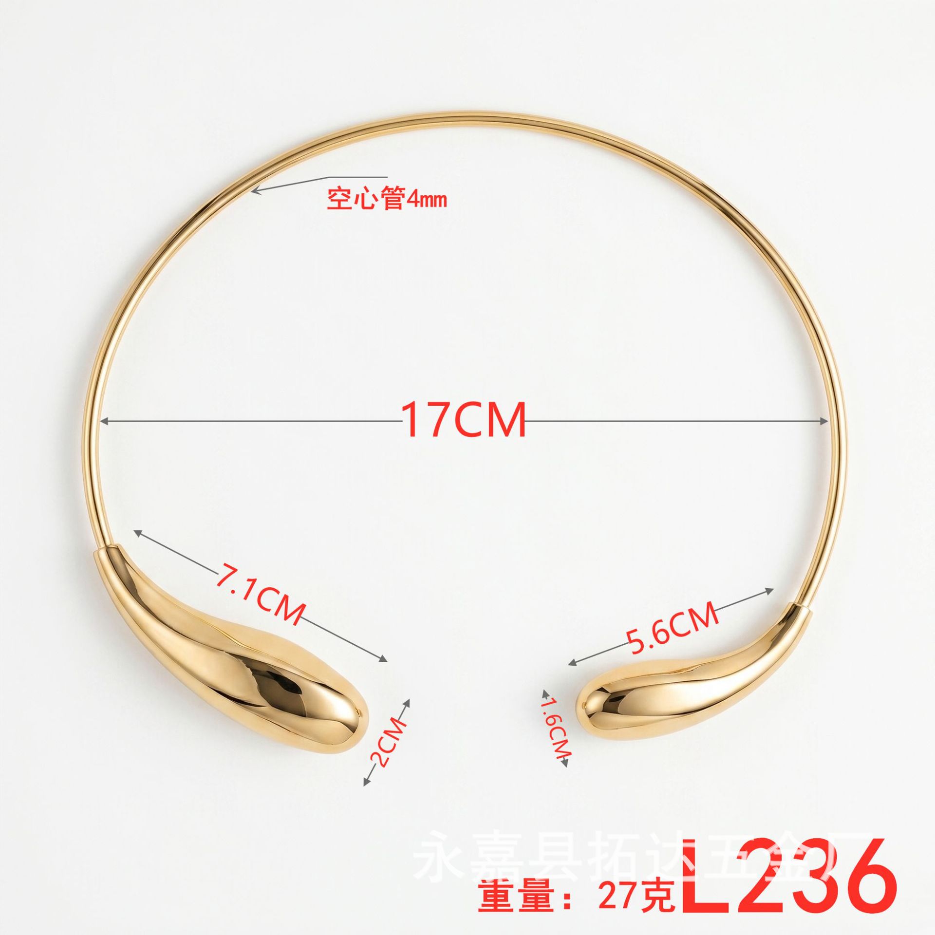 Fábrica directa transfronteriza Europa y América de moda tamaño de collar de gota de agua exagerado personalidad arco collar collar de cobre