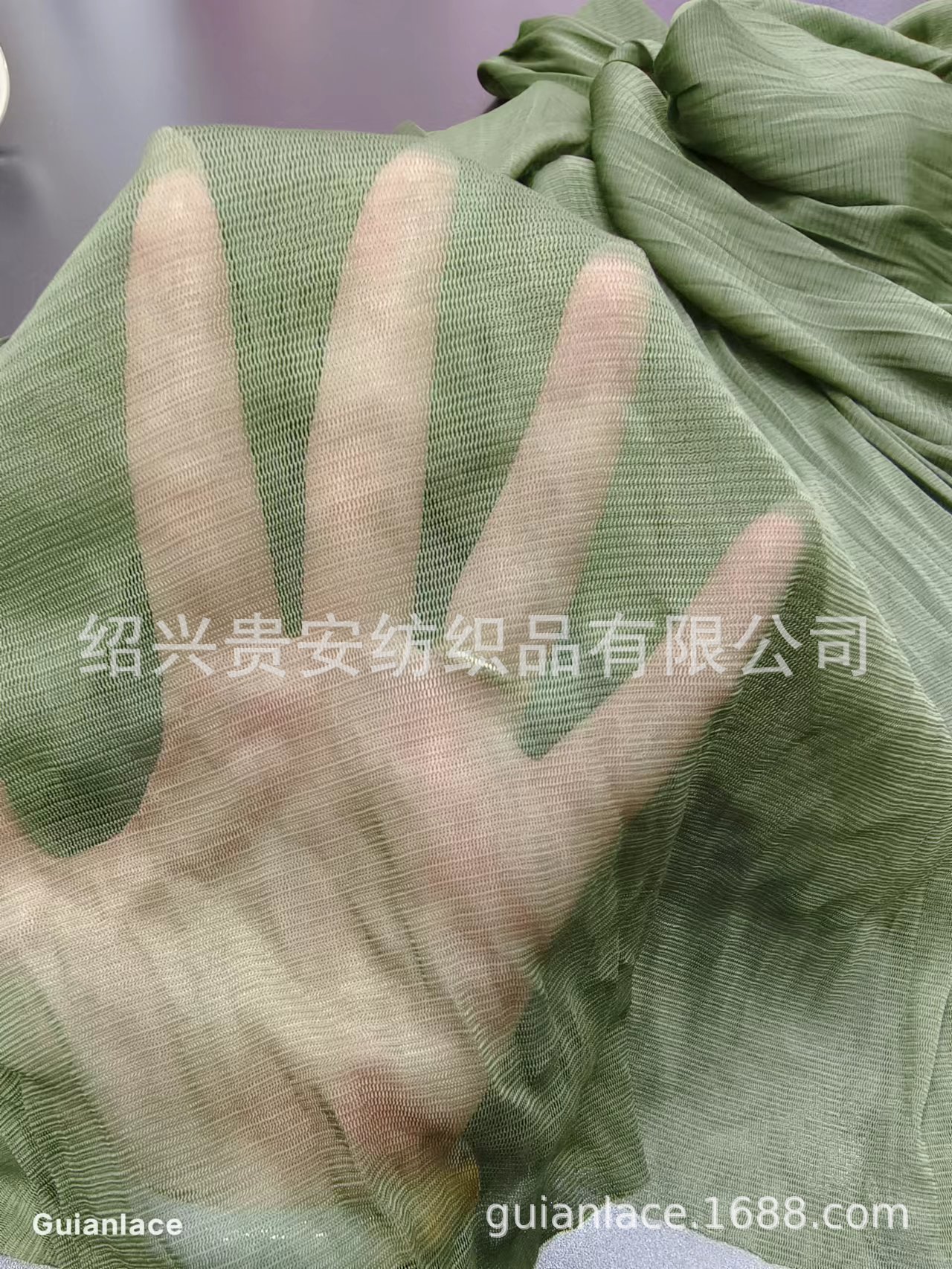 涤纶高弹网布军绿色现货横弹网眼布童装女装针织布面料里布衬布