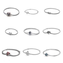 潘家多拉925银爱心蛇骨链时尚简约送女友礼手链DIY基础手链