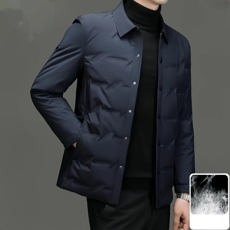 [Outlet Discount] Men's down Jacket Autumn and Winter Business Turn-Down Collar Lightweight Casual Jacket