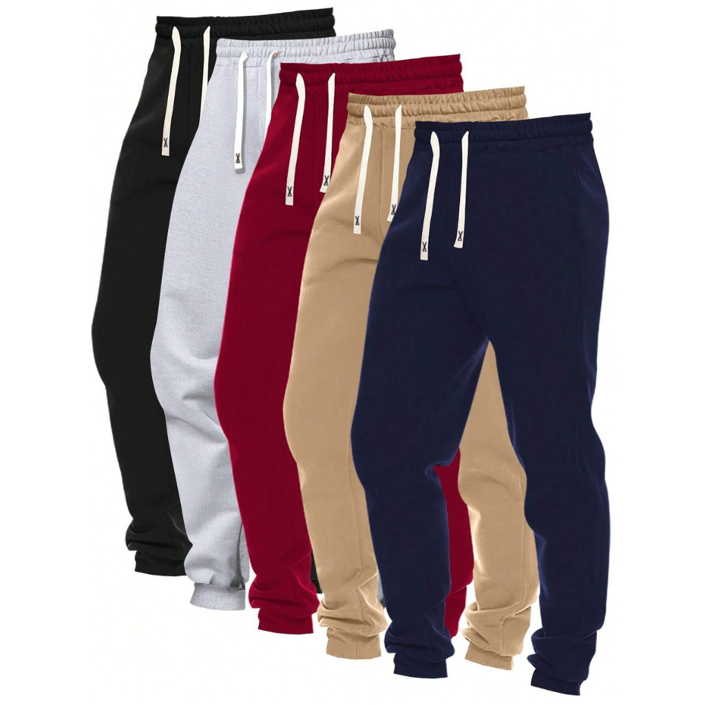 Pantalones Deportivos 2D de Color Liso para Hombre de Poliéster, Ligeramente Elásticos, para Deportes Urbanos