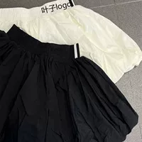 25SS Summer Leaves Новая женская мода в стиле Барби Пышная юбка Спортивная плиссированная юбка-пузырь AD Юбка