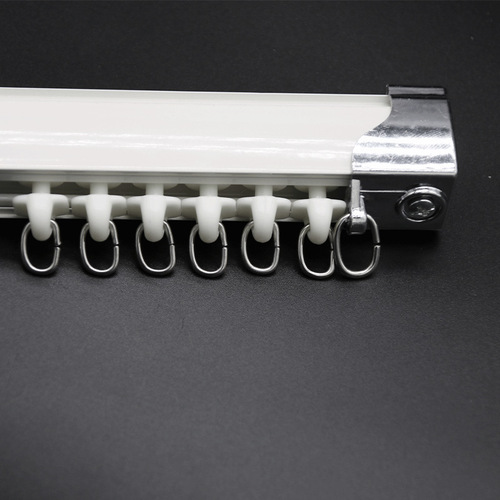 Curtain rod curtain track pulley silent wholesale aluminum alloy thickened single and double slide rail ultra-thin straight rail manufacturer direct delivery