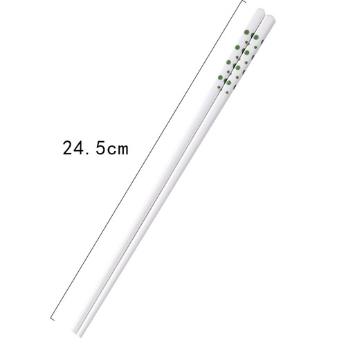 [Green Branches and Green Leaves] Ceramic Chopsticks Hepburn Style Green, high temperature resistant, easy to clean, not easy to breed bacteria, 5 pairs