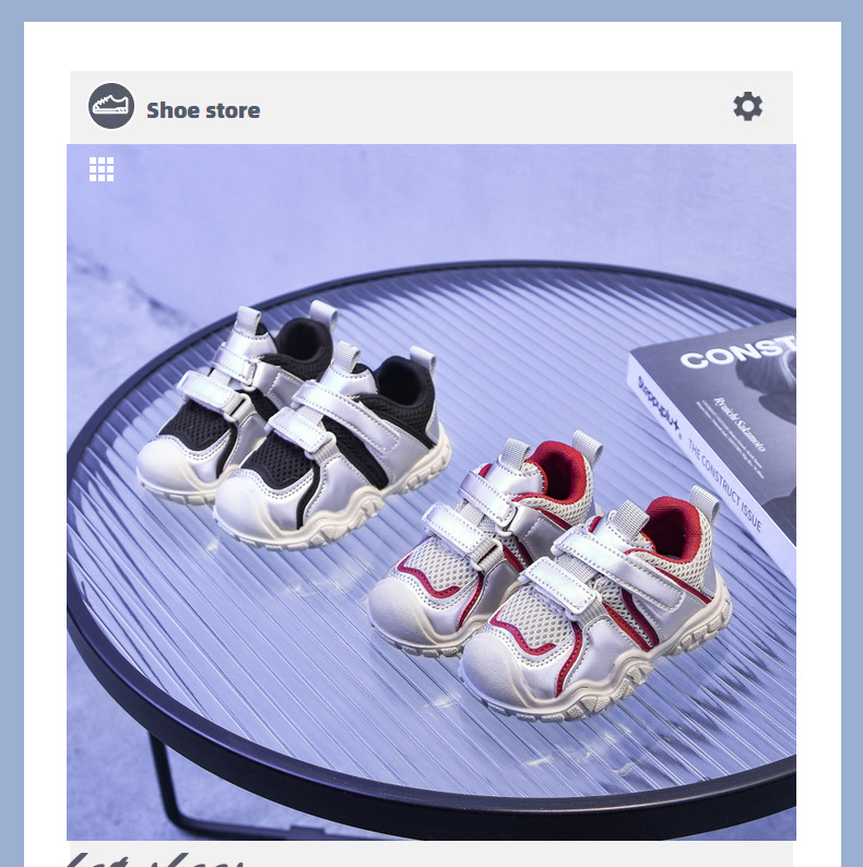 Chunky sneakers för barn luftig mesh med halkfri sula_voghion.com