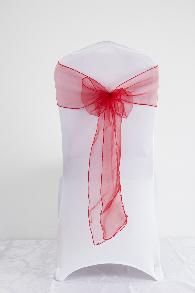 Süss Einfacher Stil Einfarbig Bogenknoten Polyester Bankett Täglich Stuhl Rücken Dekoration Streamer display picture 17