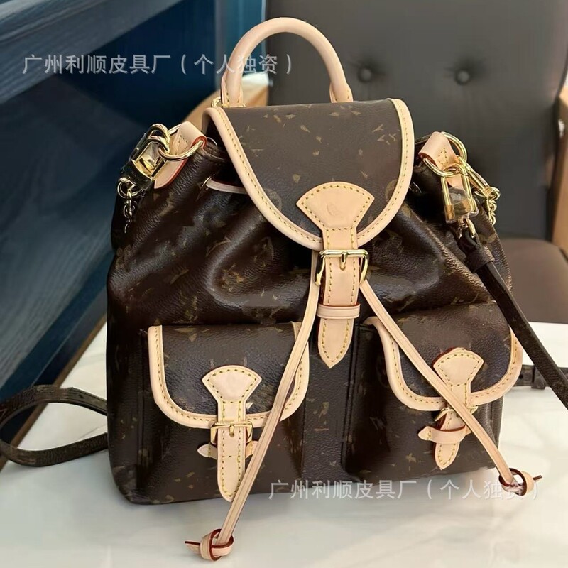 Foreign Trade Guangzhou High Version Presbyopic Excursion Chain Small Dumara Black Warrior Genuine Leather Drawstring Backpack Foreign Trade Guangzhou High Version Presbyopic Excursion Chain Small Dumara Black Warrior Genuine Leather Drawstring Backpack