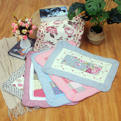 New full cotton mat door mat fabric quilting anti-slip patchwork living room country small foot pad children's bedroom pad 