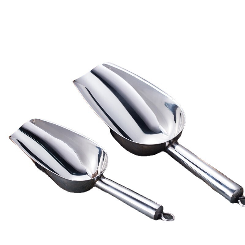 Thickened Stainless Steel Ice Shovel Milk Tea Shop Special Ice Machine Ice Shovel Flour/Dried Fruit/Rice/Popcorn/Grain Shovel