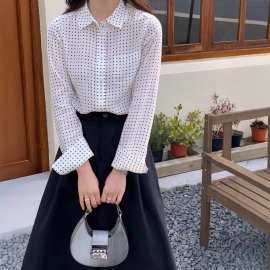 小波点经典款真丝衬衫