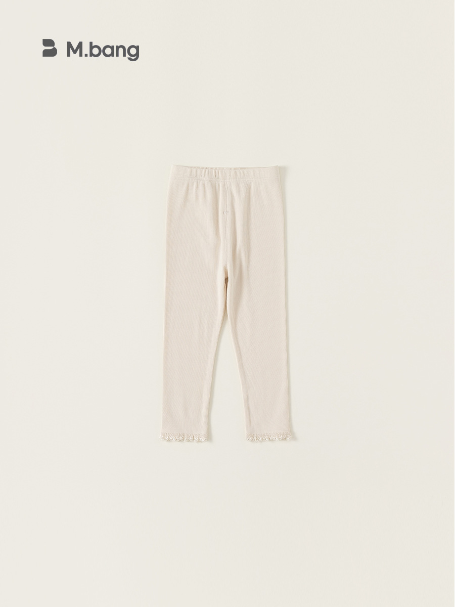 Babycity primavera y otoño nuevas niñas color sólido encaje leggings desgaste exterior de los niños pantalones delgados 24032