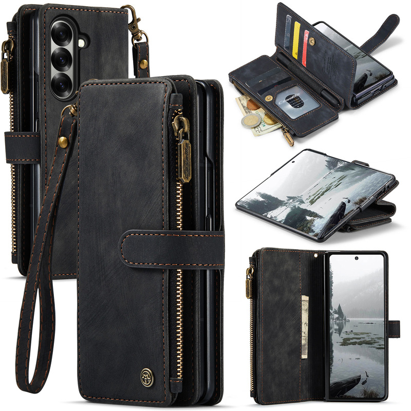 Suitable for Samsung Z Fold7 Mobile Phone Case Zfold8Ultra Flip Phone Leather Case with Card Slot and Anti-Fall Protection Cover Suitable for Samsung Z Fold7 Mobile Phone Case Zfold8Ultra Flip Phone Leather Case with Card Slot and Anti-Fall Protection Cover