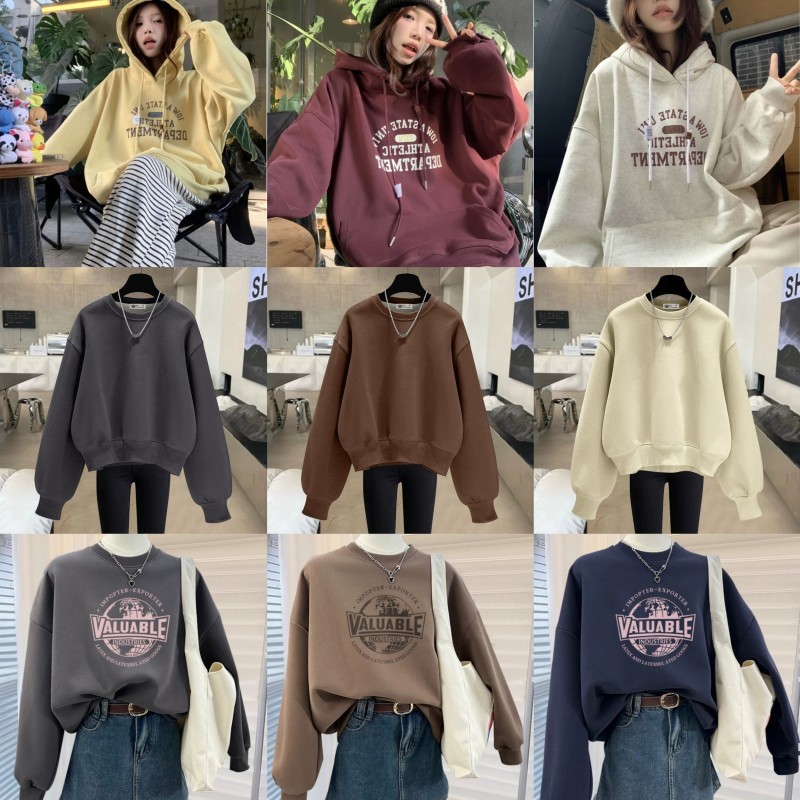 外贸工厂欧美跨境卫衣女秋冬服装批发2025宽松大码女装套头上衣潮|undefined