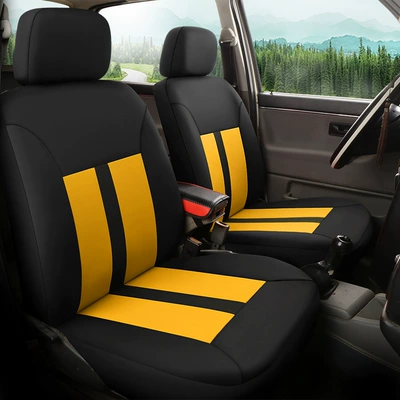 Car Seat Cover Jetta Xiali: Universal seat cover - double-version-black-and-yellow-complete-set-of-five-seats-neutral-the-front-and-rear-headrests-can-be-removed-neutral