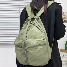 大容量轻便抽绳双肩背包韩国东大门尼龙书包简约百搭户外旅行包包