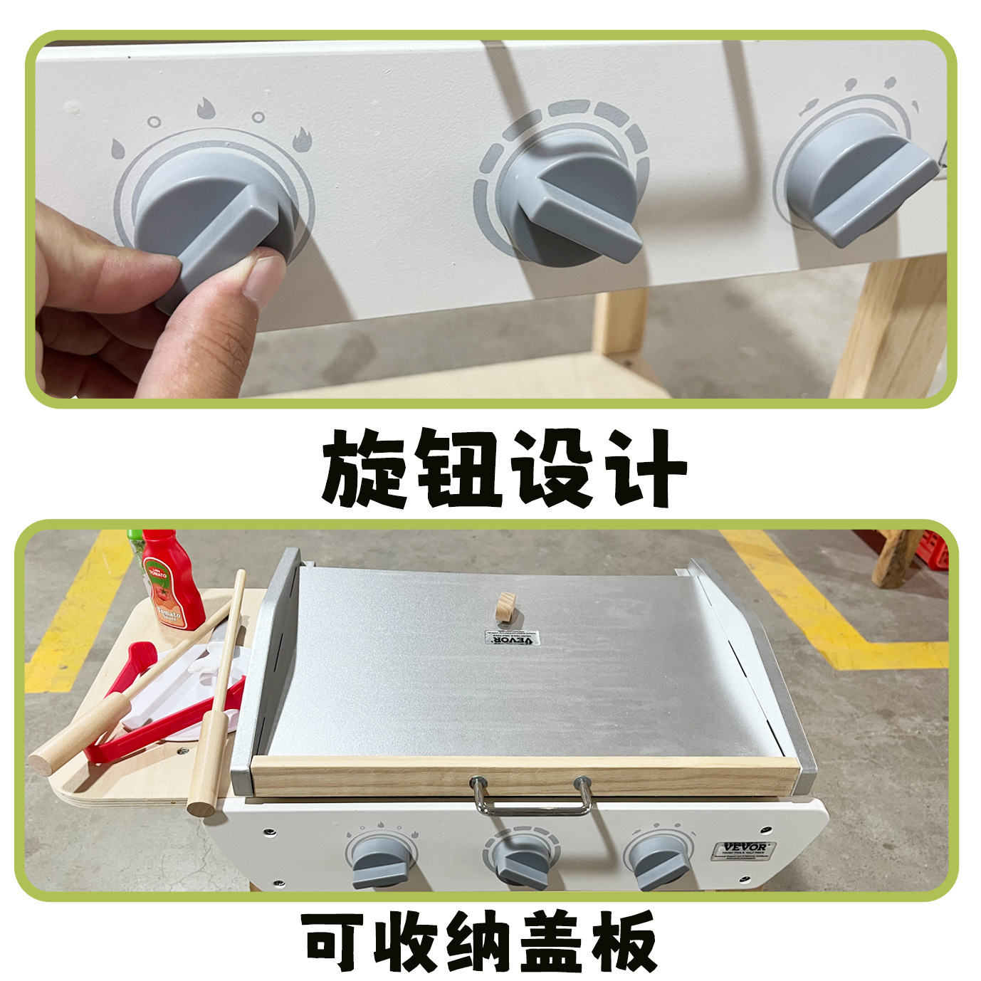 Mini cocina Parrilla para niños y niñas Juego de parrilla de brochetas de simulación de cocina para bebés Juguetes de juego para niños