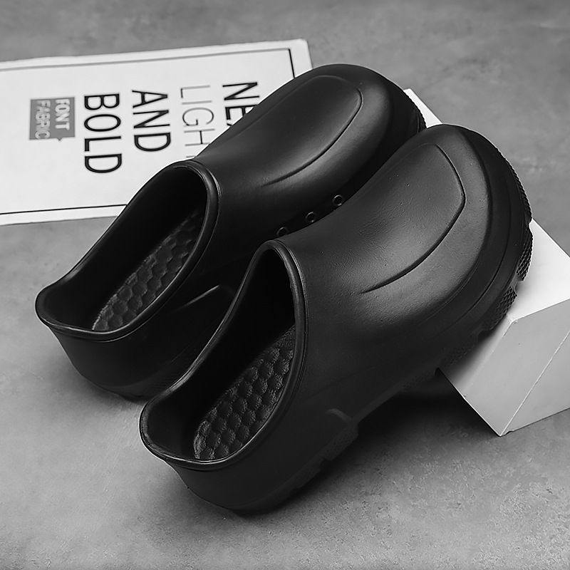 シェフ靴男性夏2025新型滑り止め防臭キッチン作業靴防水屋外運転サンダル男性モデル|undefined