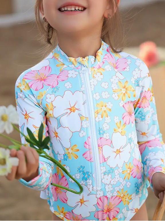 (Cross-border trading), children's swimwear, flowered