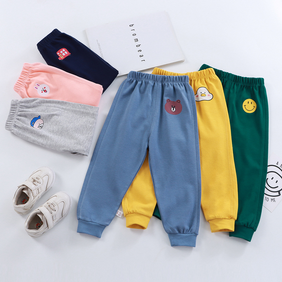Boys' Summer Pure Cotton Single Pants New Children's Thin Summer Pants Girls' Casual Pants Trendy Sports Pants