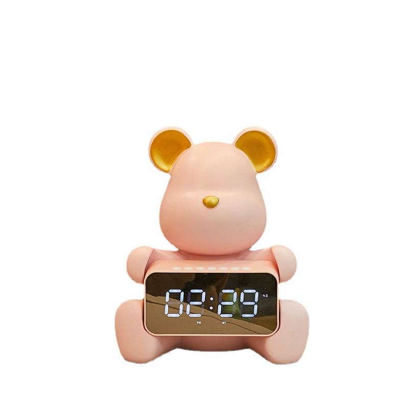 Cartoon Creative Smart Bear Clock - Electronic Decoration for Living Room & Bedroom, New Collection