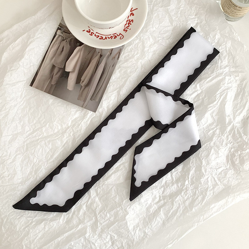 Pañuelo de seda, banda larga, decoración de alta calidad, bufanda pequeña, cinturón multiusos, diadema de cuerda de súper hada francesa, cinturón para el cabello, serpentina para el cabello