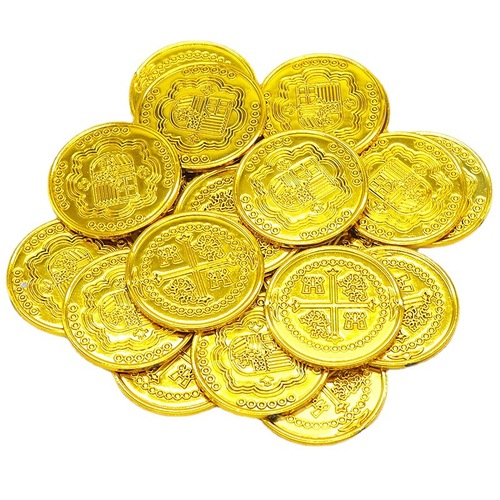 Crossbow Plastic Gold Coins Pirate Coins Game Chips Coins Treasure Chest Gold Coins Pirate Accessories Decorative Toys