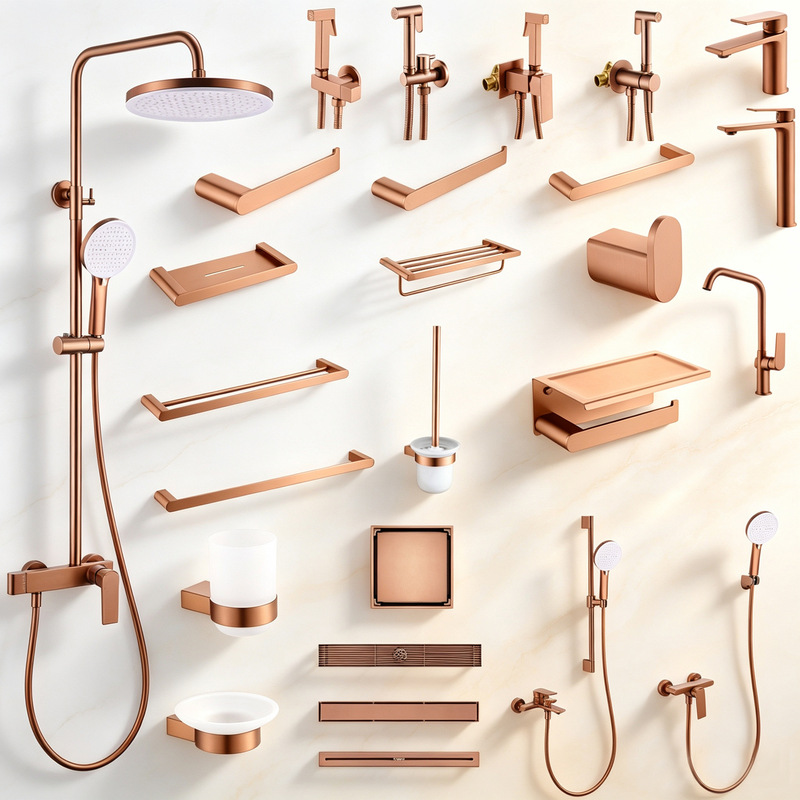 Hot and Cold/Single Cold Toilet Spray Gun Set Brushed Rose Gold Nozzle Toilet Companion Home Bathroom Flusher Hot and Cold/Single Cold Toilet Spray Gun Set Brushed Rose Gold Nozzle Toilet Companion Home Bathroom Flusher