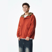 简恒跨境大码宽松工装夹克男防风防水日系复古机能休闲冲锋衣外套