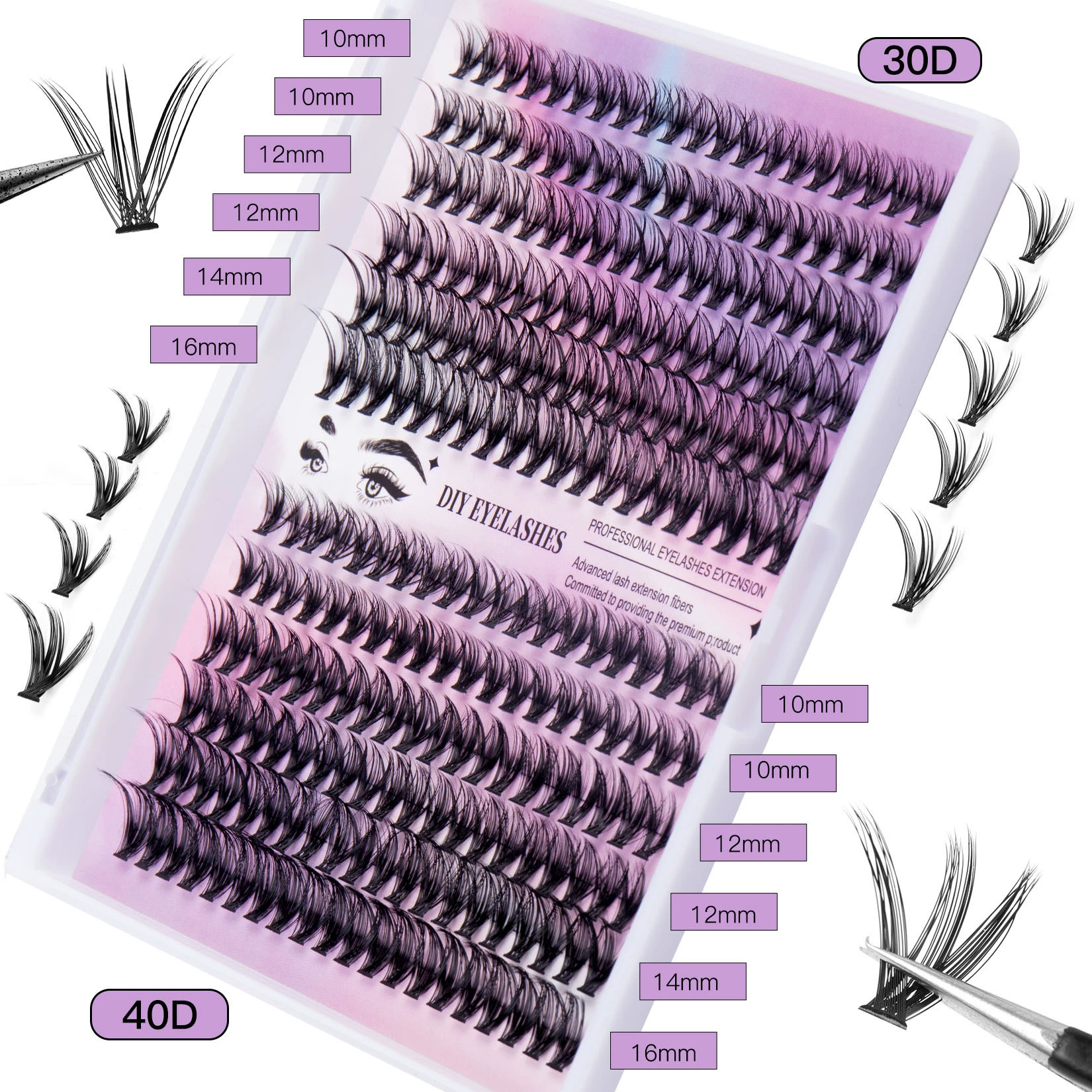 (Cross-border trading), false eyelashes, capacious set, gift box, DIY, 40