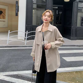女式风衣2025春秋季新款女装设计感洋气百搭宽松外套 N6186