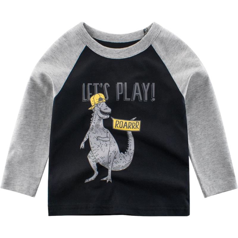 Camiseta de Manga Larga Infantil de Algodón, Cuello Redondo, Suave, para Primavera y Otoño