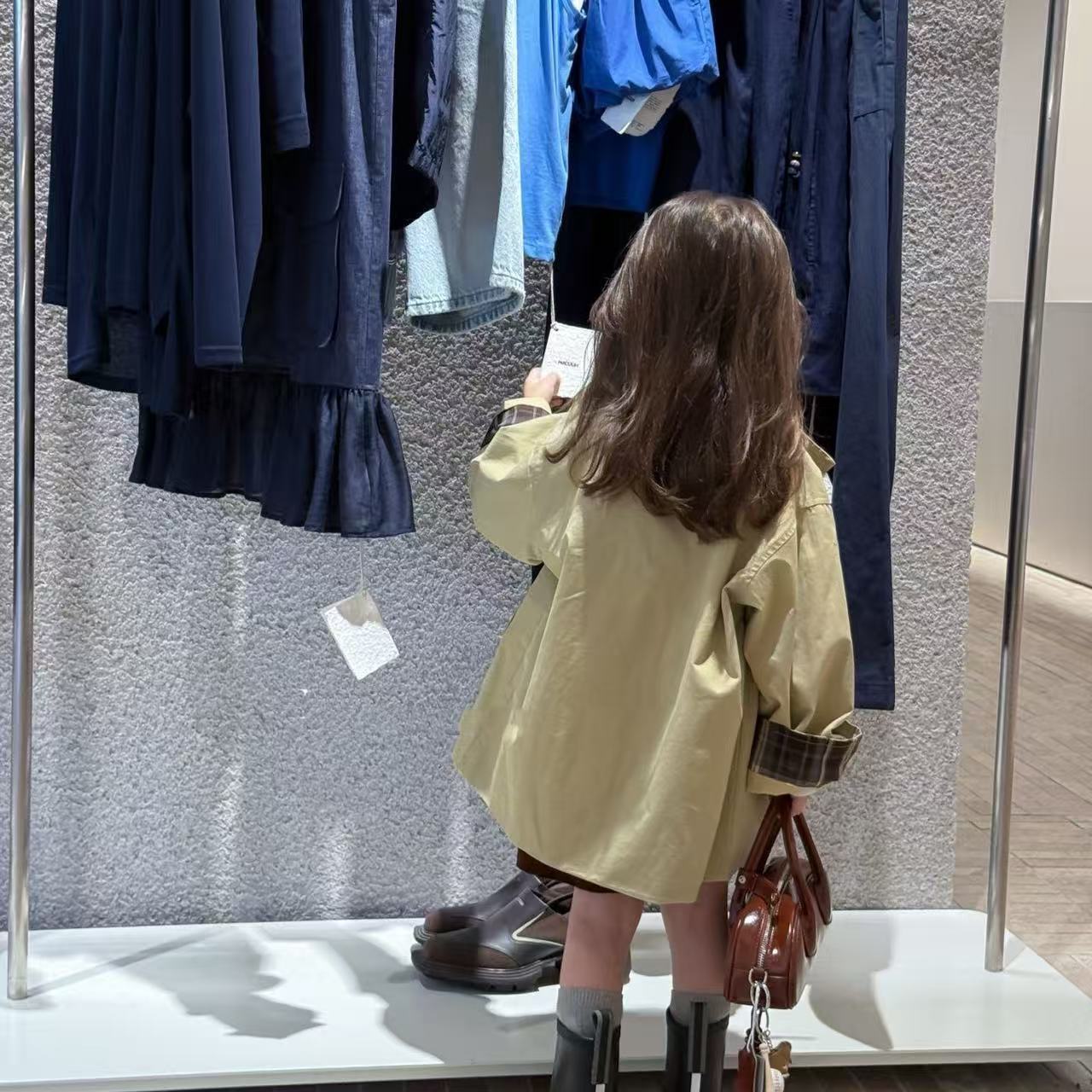 Capa de ventana de niñas 26 nuevo otoño para niños doble botón británico con solapa de ventana